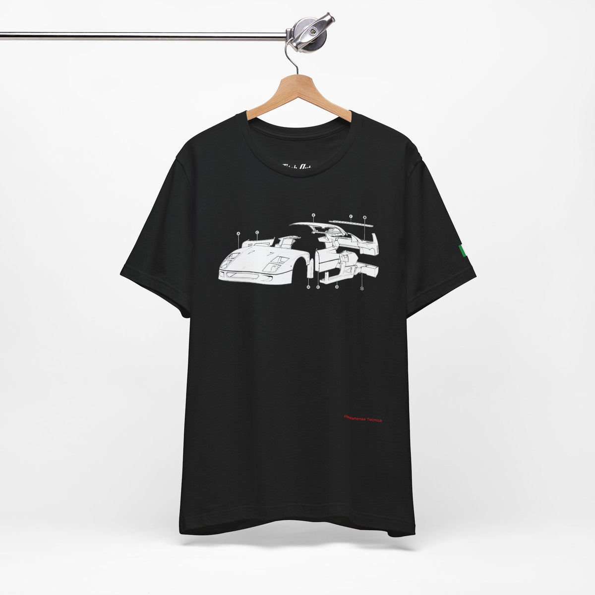 F40 Exploded View Unisex Short Sleeve T-Shirt Printify
