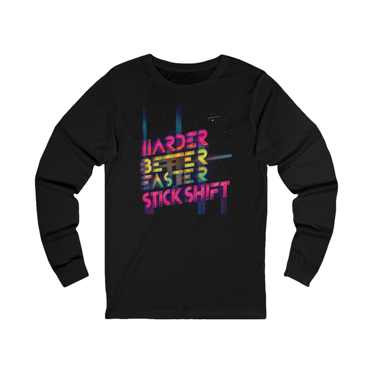 Harder Better Faster Stick Shift Long Sleeve Tee Shirt Printify