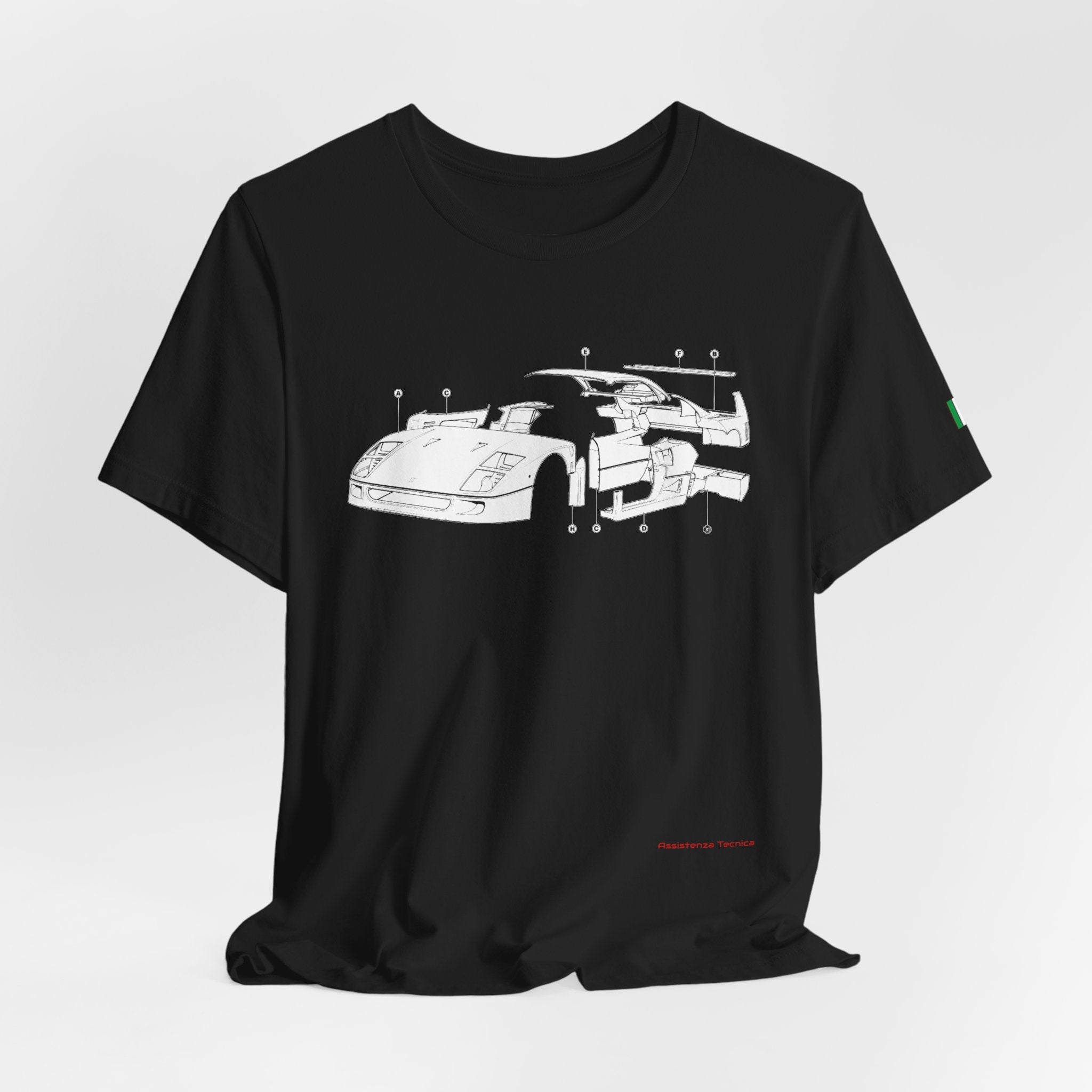 F40 Exploded View T-Shirt Printify