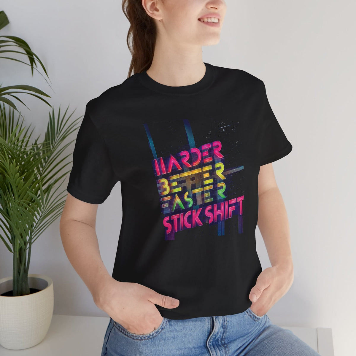Harder Better Faster Stick Shift Unisex Short Sleeve Tee Shirt Printify