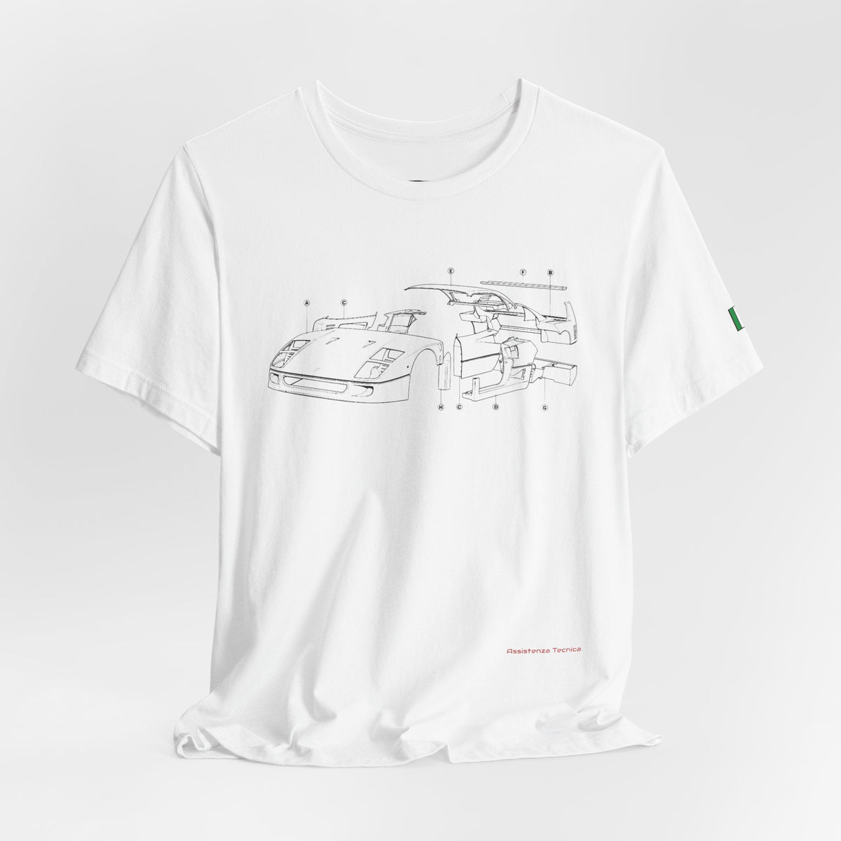 F40 Exploded View T-Shirt Printify