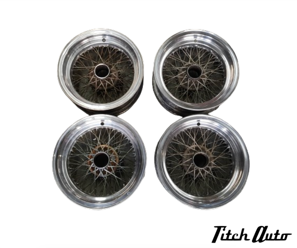 Ferrari 250 GTE USED Set of Borrani 3690  Rims TitchAuto