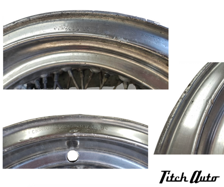 Ferrari 250 GTE USED Set of Borrani 3690  Rims TitchAuto
