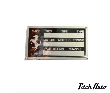 Ferrari NEW VIN Plate TitchAuto