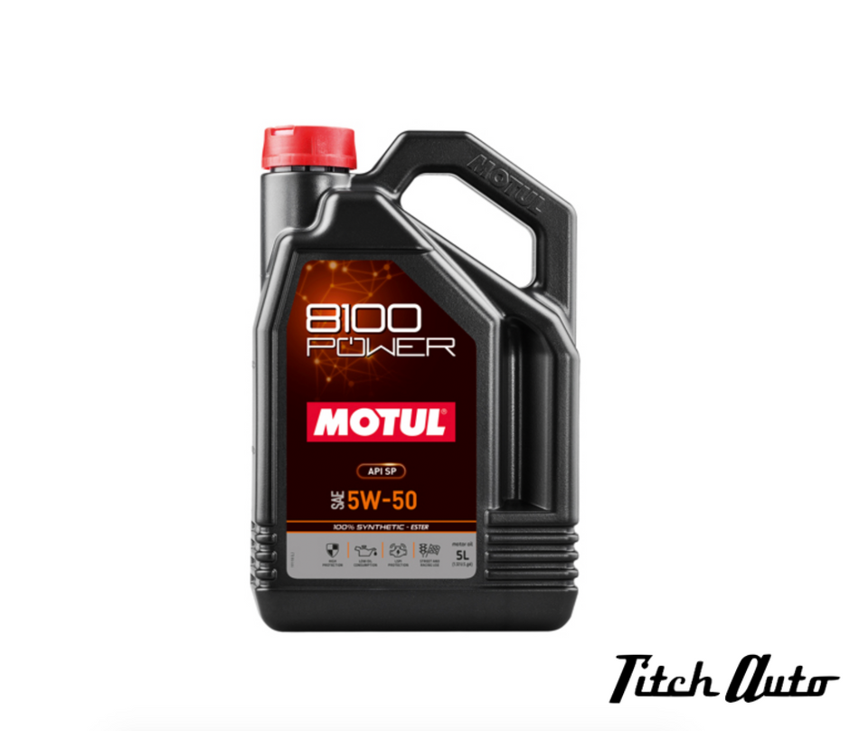 MOTUL 8100 Power - 5W-50 Synthetic (5 Liter) TitchAuto